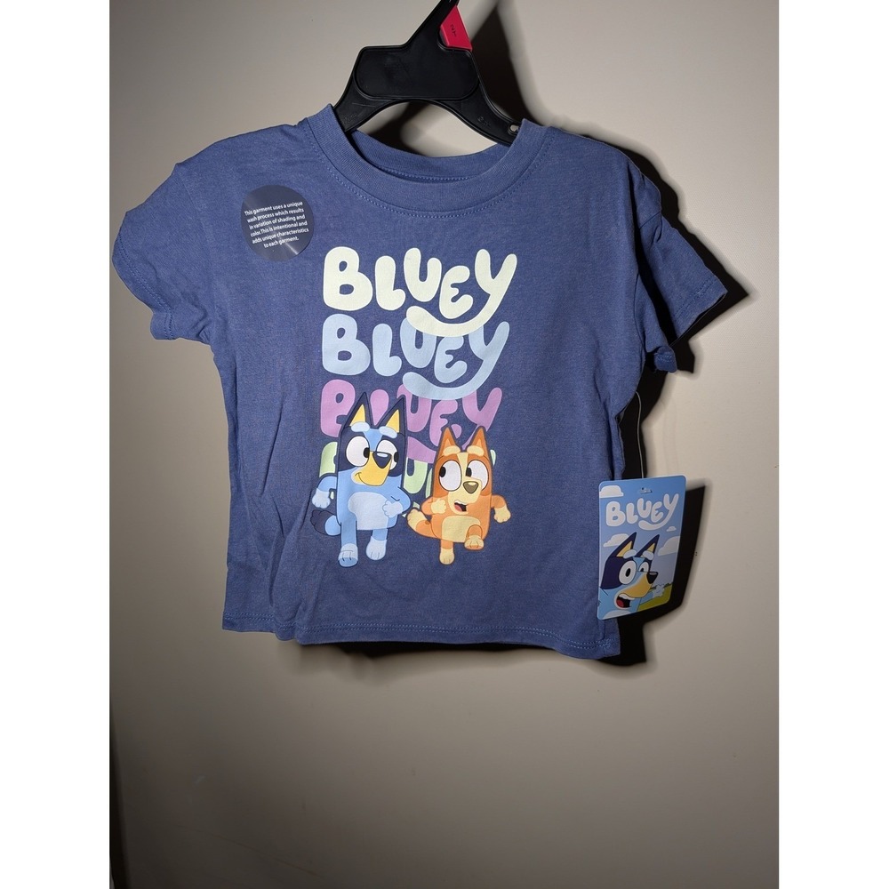 Bluey Bingo Toddler Kids Blue Graphic T-Shirt Short Sleeve NWT Size 2T
